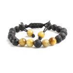 Lava & Yellow Cats Eye Combination Bracelet 8mm