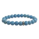 Larimar Bracelet 8 mm, Larimar Bracelet With Ring