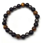 Tiger’s Eye, Hematite & Black Obsidian Combination Bracelet 8mm