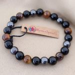 Tiger’s Eye, Hematite & Black Obsidian Combination Bracelet 8mm