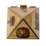 Wooden Pyramid Wish Box Size 4 inch Egyptian Sticker Wish Box