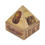 Wooden Pyramid Wish Box Size 4 inch Egyptian Sticker Wish Box