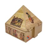 Wooden Pyramid Wish Box Size 4 inch Egyptian Sticker Wish Box