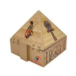 Wooden Pyramid Wish Box Size 4 inch Egyptian Sticker Wish Box