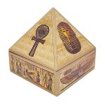 Wooden Pyramid Wish Box Size 4 inch Egyptian Sticker Wish Box