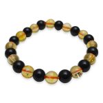 Citrine Black Obsidian Combination Bracelet 8mm - Remedywala