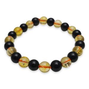 Citrine Black Obsidian Combination Bracelet 8mm - Remedywala