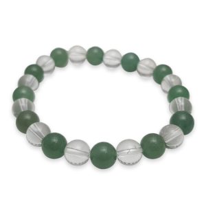 Green Aventurine Sphatik Combination Bracelet 8mm - Remedywala