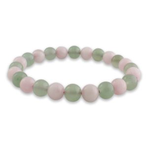 Green Aventurine and Rose Quartz Bracelet Gratitude Bracelet, Emotional Healing Bracelet- Remedywala