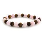 Rose Quartz Tiger Eye Combination Bracelet 8mm