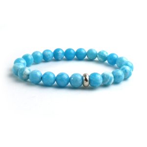 Remedywala Celestite Bracelet 8mm With Ring Charm