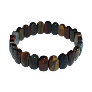 Multicolor Tiger Eye Bracelet (Diamond Cut Tumble)