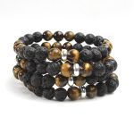 Lava Tiger Eye Combination 8mm Bracelet