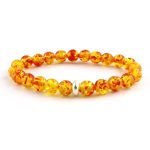 Synthetic Amber Bracelet 8 mm with ring charm 8mm With Ring Charm