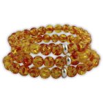 Synthetic Amber Bracelet 8mm With Ring Charm