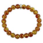 Synthetic Amber Bracelet 8mm With Ring Charm