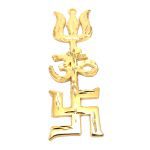 Brass Tri shakti Swastik Om Trishul Yantra, Tri shakti, Swastik